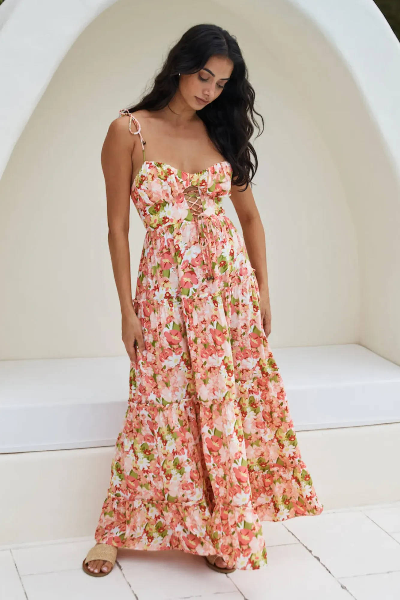 Vacation Dresses|Brunch Dresses>Hello Molly Raspberry Lemonade Maxi Dress Pink