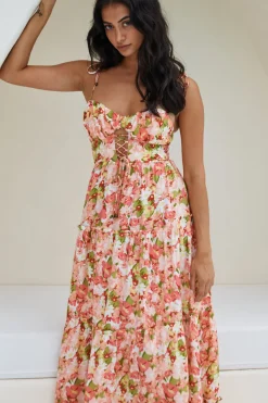 Vacation Dresses|Brunch Dresses>Hello Molly Raspberry Lemonade Maxi Dress Pink