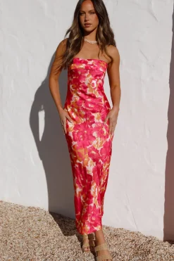 Vacation Dresses|Spring Break Dresses>Hello Molly Raspberry Summers Maxi Dress Floral