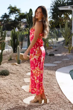 Vacation Dresses|Spring Break Dresses>Hello Molly Raspberry Summers Maxi Dress Floral