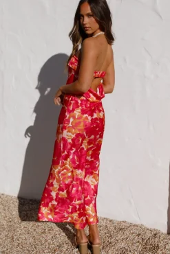 Vacation Dresses|Spring Break Dresses>Hello Molly Raspberry Summers Maxi Dress Floral