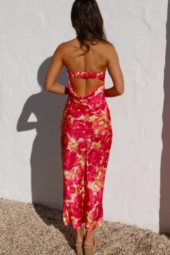 Vacation Dresses|Spring Break Dresses>Hello Molly Raspberry Summers Maxi Dress Floral