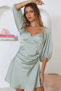 Cocktail Dresses|Date Night Dresses>Hello Molly Ready For Love Dress Sage
