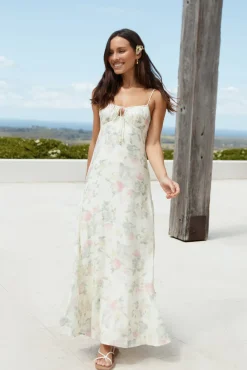 Vacation Dresses|Spring Break Dresses>Hello Molly Rebekah Floral Maxi Dress Beige
