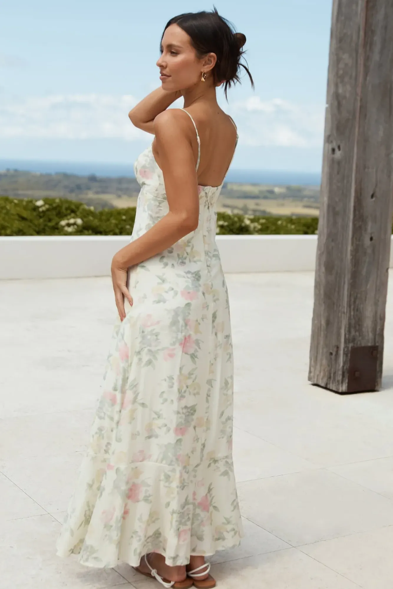 Vacation Dresses|Spring Break Dresses>Hello Molly Rebekah Floral Maxi Dress Beige