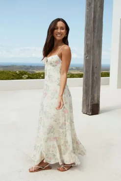 Vacation Dresses|Spring Break Dresses>Hello Molly Rebekah Floral Maxi Dress Beige