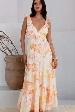 Cocktail Dresses|Vacation Dresses>Hello Molly Regella Maxi Dress Yellow