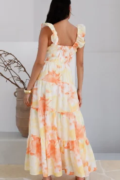 Cocktail Dresses|Vacation Dresses>Hello Molly Regella Maxi Dress Yellow