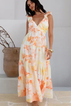 Cocktail Dresses|Vacation Dresses>Hello Molly Regella Maxi Dress Yellow