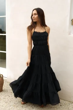 Cocktail Dresses|Brunch Dresses>Hello Molly Renaissance Art Maxi Dress Black