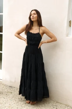 Cocktail Dresses|Brunch Dresses>Hello Molly Renaissance Art Maxi Dress Black