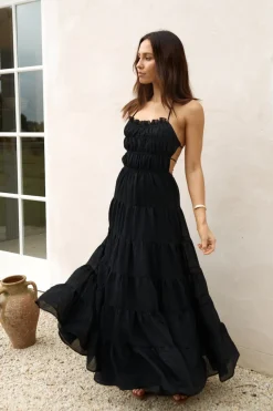Cocktail Dresses|Brunch Dresses>Hello Molly Renaissance Art Maxi Dress Black