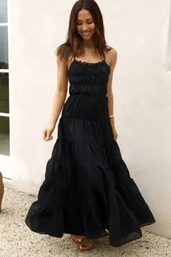 Cocktail Dresses|Brunch Dresses>Hello Molly Renaissance Art Maxi Dress Black