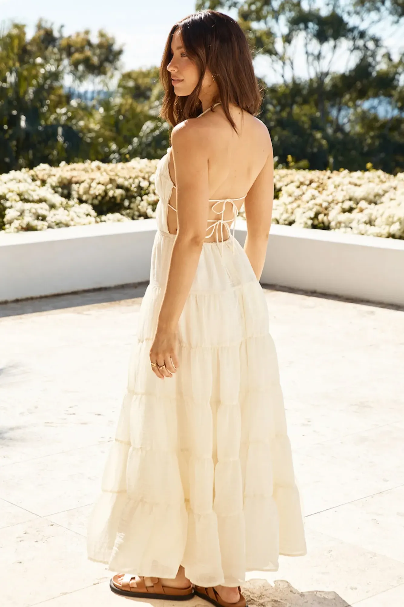 Cocktail Dresses|Backless Dresses>Hello Molly Renaissance Art Maxi Dress Cream