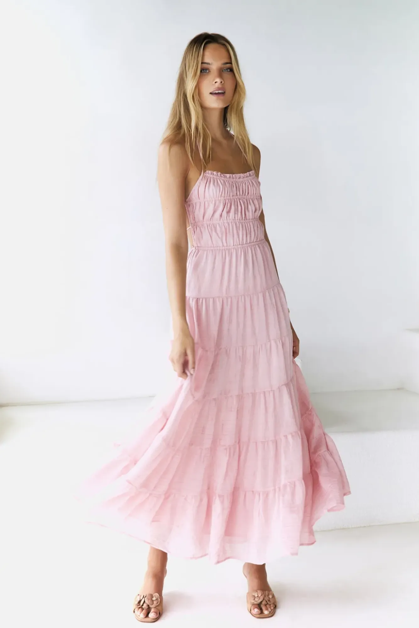 Wedding Guest Dresses|Vacation Dresses>Hello Molly Renaissance Art Maxi Dress Pink