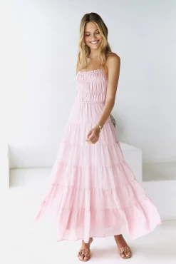 Wedding Guest Dresses|Vacation Dresses>Hello Molly Renaissance Art Maxi Dress Pink