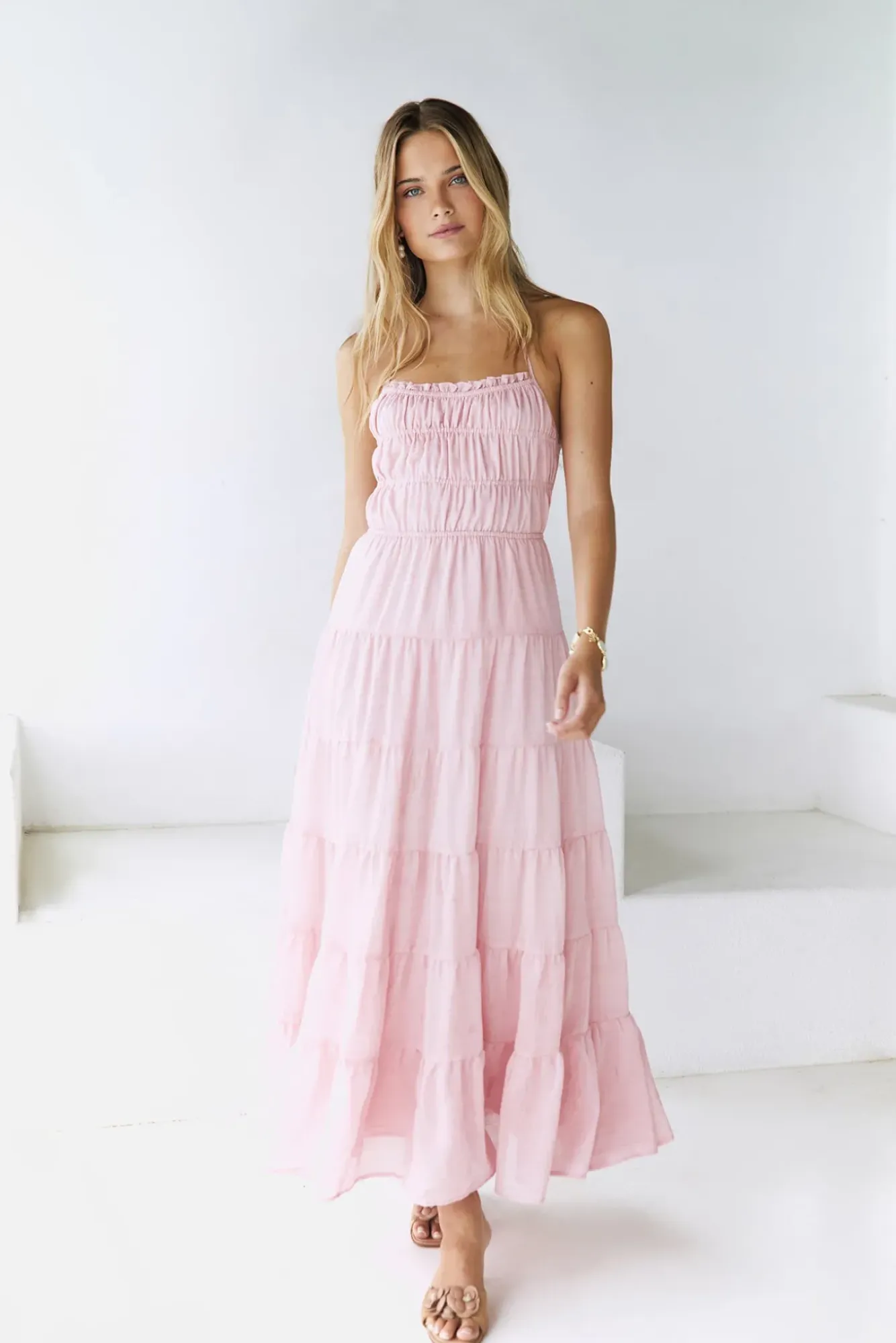 Wedding Guest Dresses|Vacation Dresses>Hello Molly Renaissance Art Maxi Dress Pink