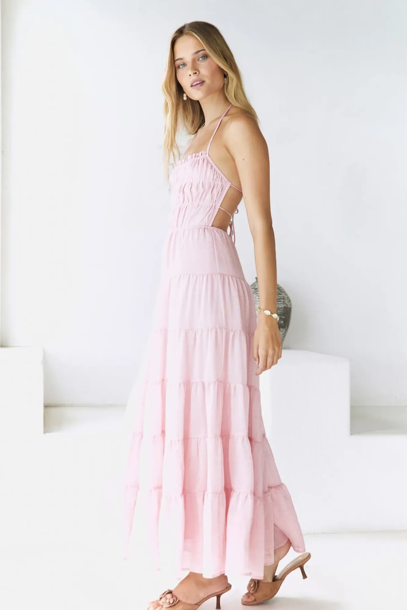 Wedding Guest Dresses|Vacation Dresses>Hello Molly Renaissance Art Maxi Dress Pink