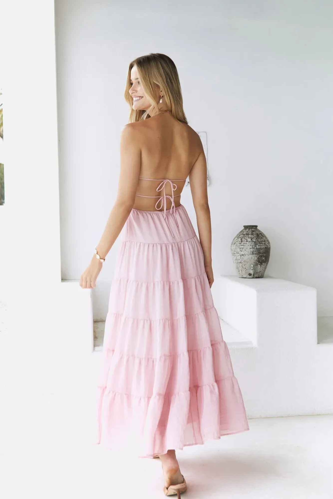 Wedding Guest Dresses|Vacation Dresses>Hello Molly Renaissance Art Maxi Dress Pink