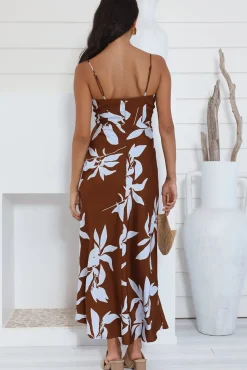 Vacation Dresses|Floral Dresses>Hello Molly Replay This Look Maxi Dress Brown