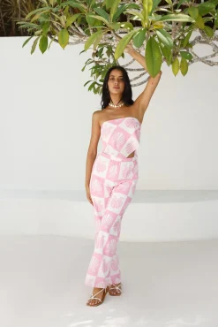 Two-Piece Pants Set>Hello Molly Rest Assured Set Pink