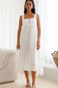 Bump Friendly|Brunch Dresses>SOFIE THE LABEL Restful Escape Midi Dress White
