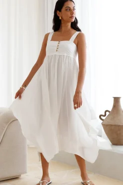 Bump Friendly|Brunch Dresses>SOFIE THE LABEL Restful Escape Midi Dress White