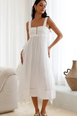Bump Friendly|Brunch Dresses>SOFIE THE LABEL Restful Escape Midi Dress White