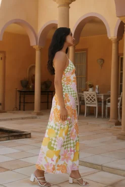 Vacation Dresses|Brunch Dresses>Hello Molly Retro Bloom Maxi Dress Green