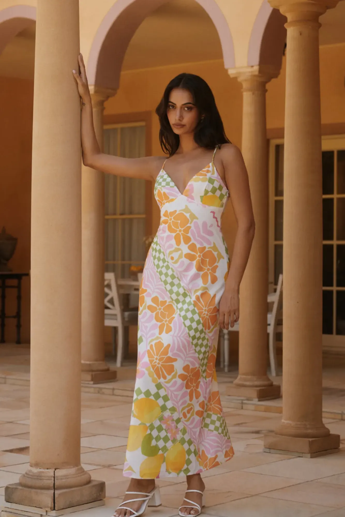 Vacation Dresses|Brunch Dresses>Hello Molly Retro Bloom Maxi Dress Green