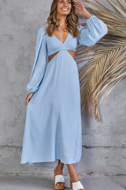 Spring Break Dresses|Bump Friendly>Hello Molly Rhythm Time Maxi Dress Blue