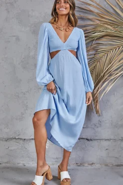 Spring Break Dresses|Bump Friendly>Hello Molly Rhythm Time Maxi Dress Blue