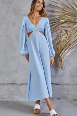 Spring Break Dresses|Bump Friendly>Hello Molly Rhythm Time Maxi Dress Blue
