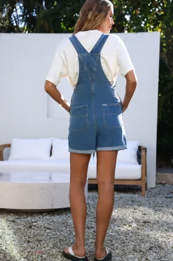 Rompers>Riders By Lee 90's Dungaree Short River Fade