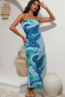 Wedding Guest Dresses|Cocktail Dresses>Hello Molly Right Here Maxi Dress Blue