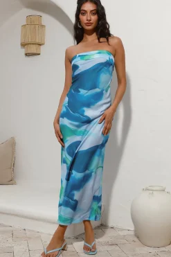 Wedding Guest Dresses|Cocktail Dresses>Hello Molly Right Here Maxi Dress Blue