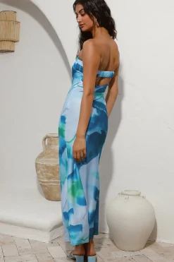 Wedding Guest Dresses|Cocktail Dresses>Hello Molly Right Here Maxi Dress Blue