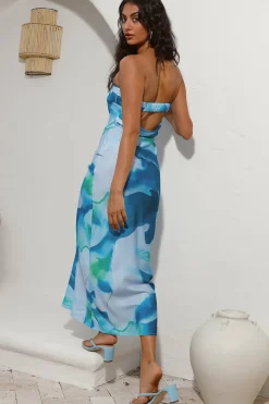 Wedding Guest Dresses|Cocktail Dresses>Hello Molly Right Here Maxi Dress Blue