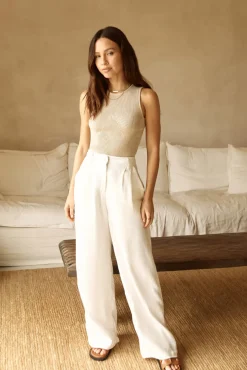 Pants>Hello Molly Riviera Bliss Linen Pants White