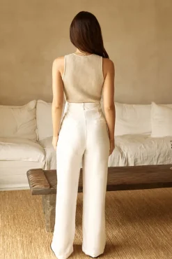 Pants>Hello Molly Riviera Bliss Linen Pants White