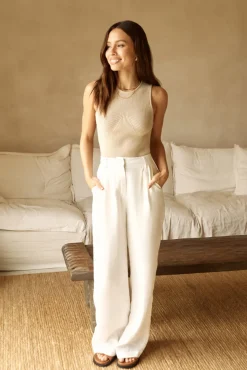 Pants>Hello Molly Riviera Bliss Linen Pants White