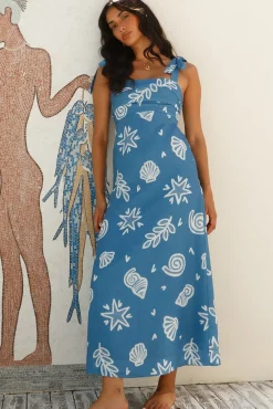 Vacation Dresses|Spring Break Dresses>Hello Molly Rockpool Roamer Maxi Dress Blue
