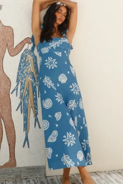 Vacation Dresses|Spring Break Dresses>Hello Molly Rockpool Roamer Maxi Dress Blue