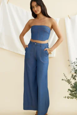 Two-Piece Pants Set>Hello Molly Rodeo Show Set Denim