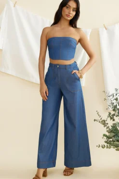 Two-Piece Pants Set>Hello Molly Rodeo Show Set Denim