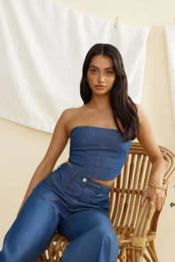 Two-Piece Pants Set>Hello Molly Rodeo Show Set Denim