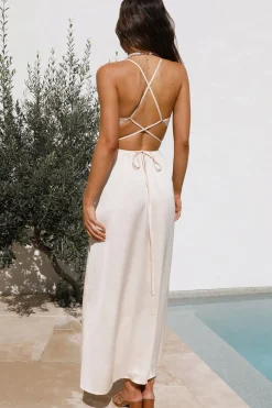 Formal Dresses|Bridesmaid Dresses>Hello Molly Rolling Waves Maxi Dress Champagne