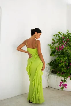 Wedding Guest Dresses|Cocktail Dresses>Hello Molly Romantic Flare Maxi Dress Green