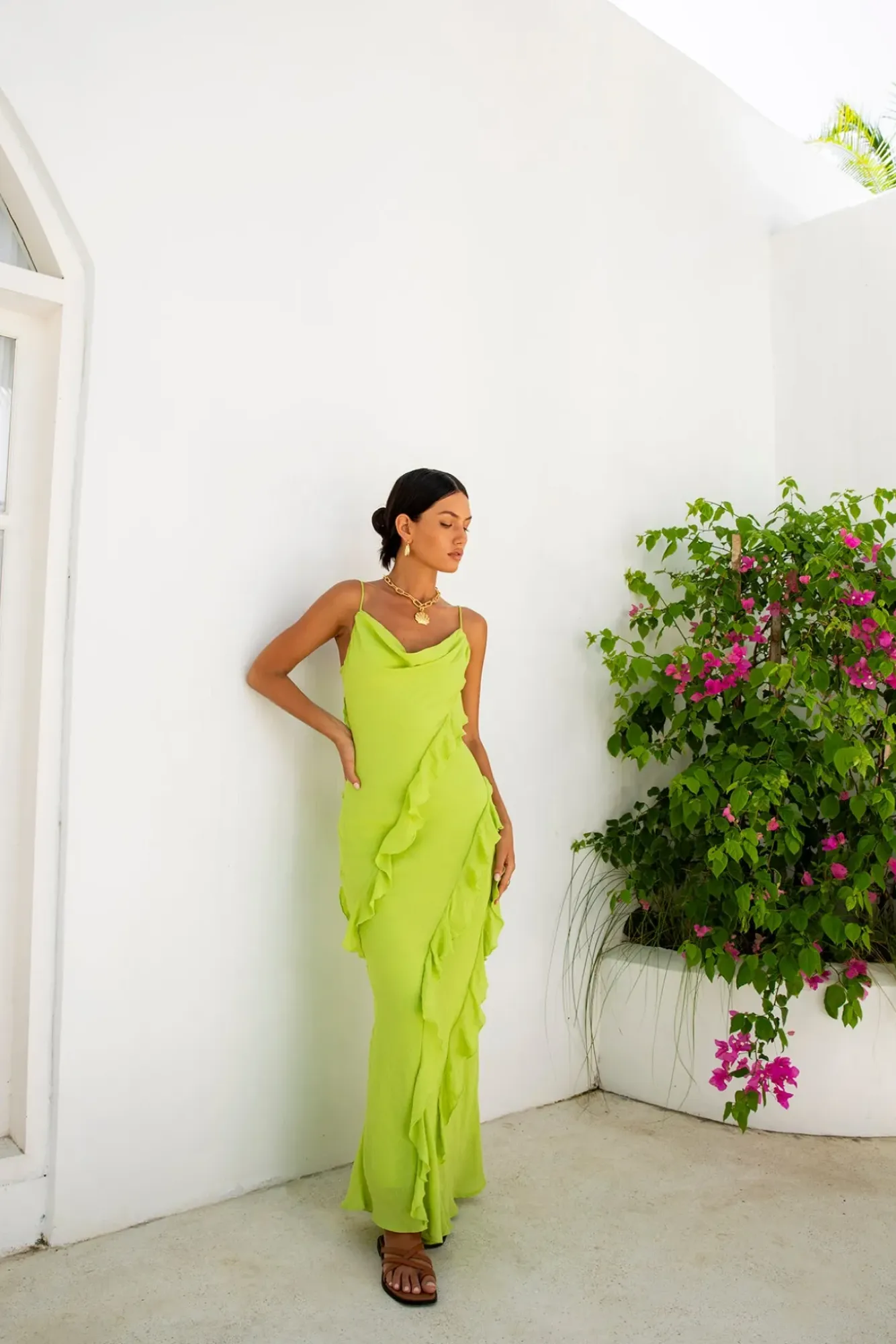 Wedding Guest Dresses|Cocktail Dresses>Hello Molly Romantic Flare Maxi Dress Green