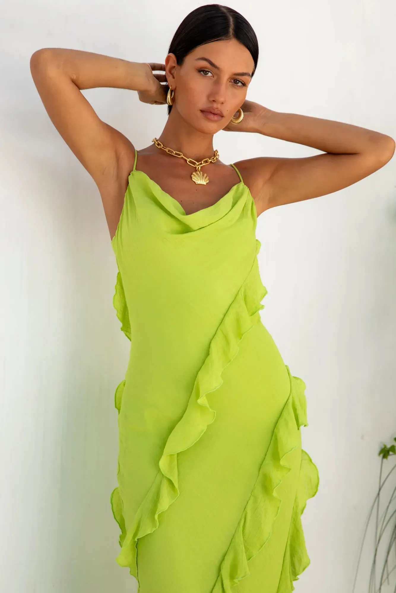 Wedding Guest Dresses|Cocktail Dresses>Hello Molly Romantic Flare Maxi Dress Green